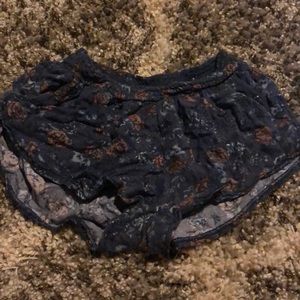 flowy blue flowered shorts